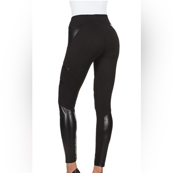 MeMoí SEXY MOTO PLEATHER ACCENT SHAPING LEGGING SZ S/M - Picture 3 of 10